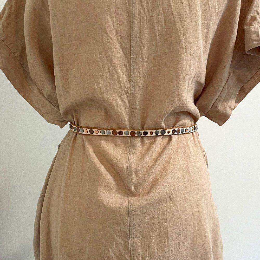 Vintage Linea Pelle Studded Belt, Size Medium